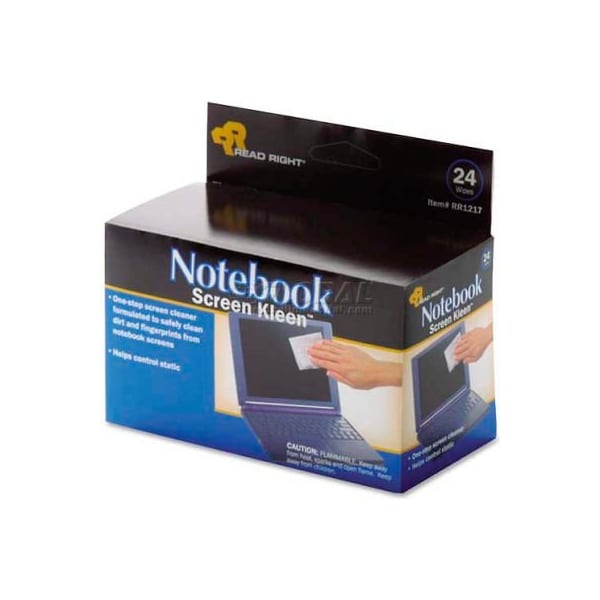 Advantus Read Right Premoistened Screen Kleen, Lint-Free, 24/Box - REARR1217 RR1217 - main